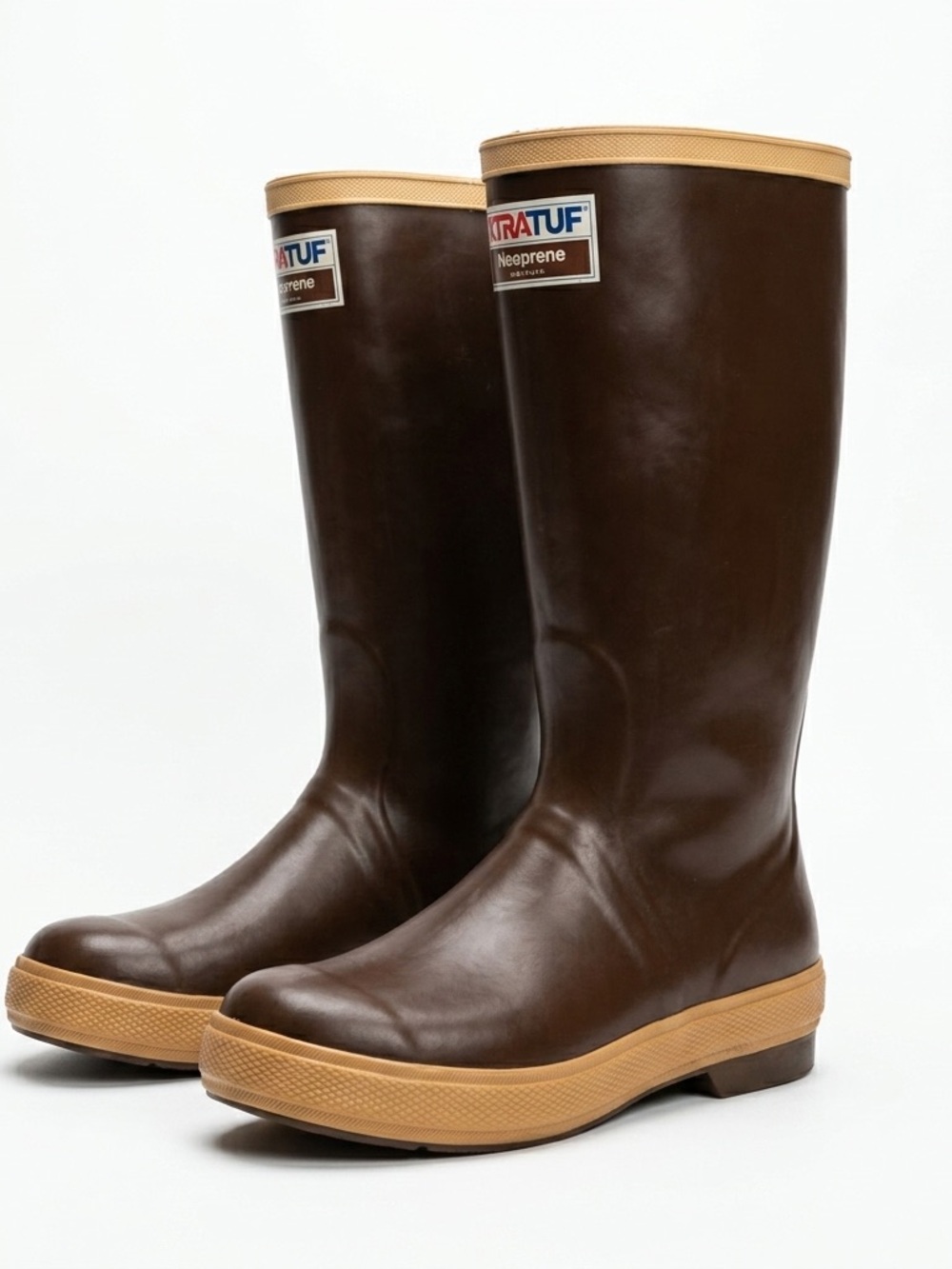 Vintage XTRATUF Made In USA 15 Inch Neoprene Legacy Boots Brown 8